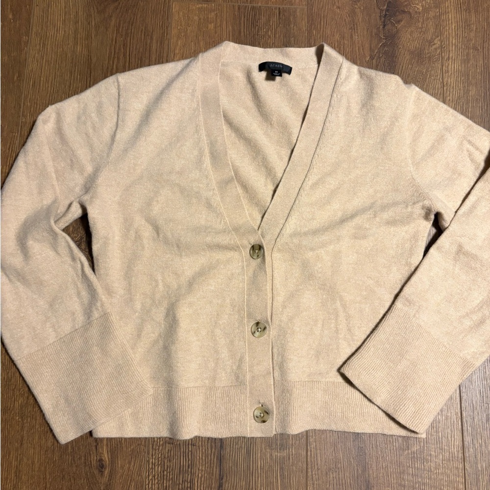 J. Crew Beige Button-Up Cardigan